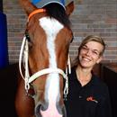 Lydia with Mossfun after winning the Inglis Nursery Stakes